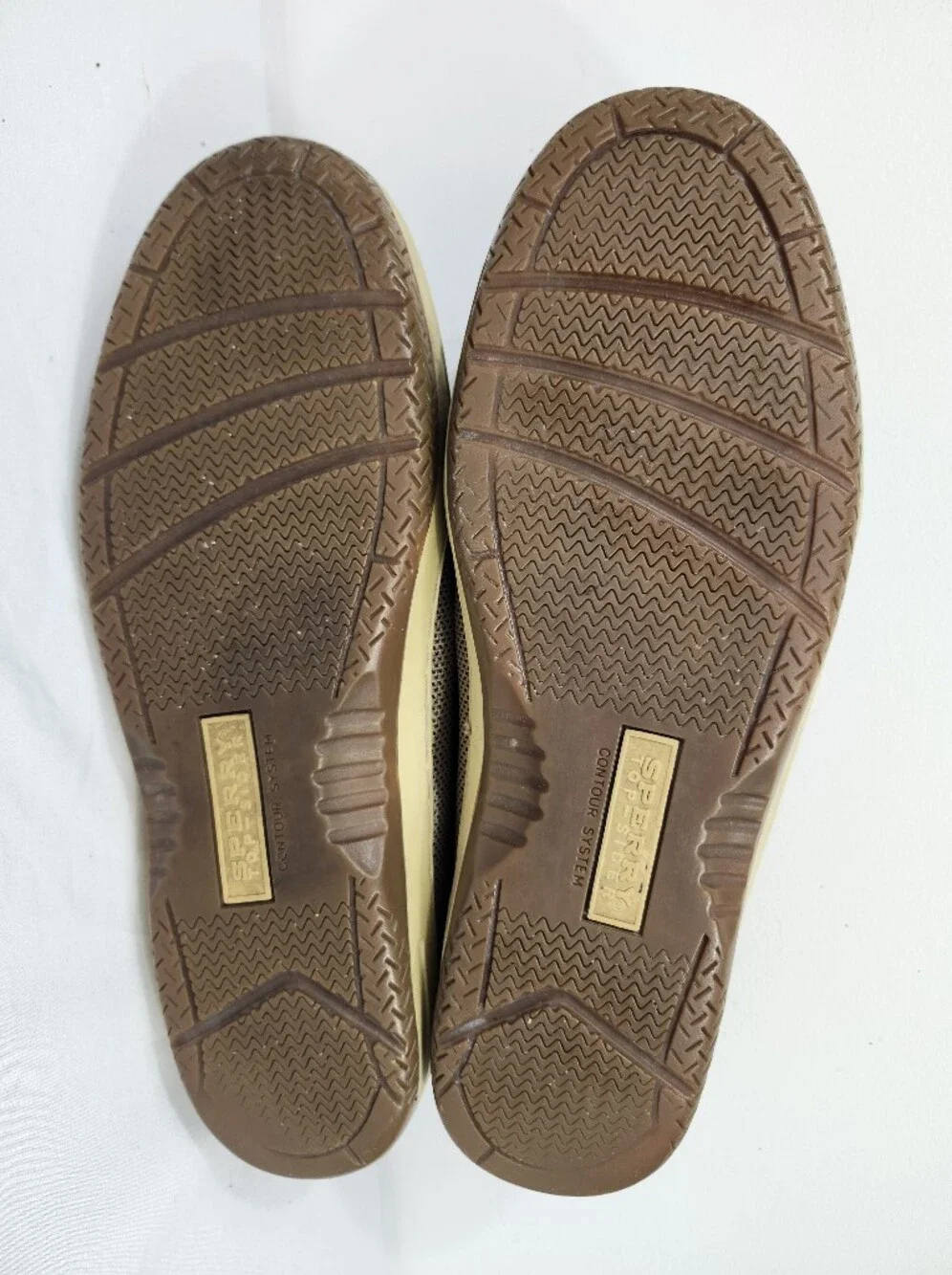 Sperry Top-Sider Men's 12 M Chestnut Brown Leather Boat Shoes with Tan Laces